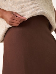 Roman Brown Knitted Midi Stretch Skirt - Image 4 of 4