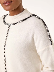 Roman White Seam Detail Funnel Neck Jumper - Image 5 of 5