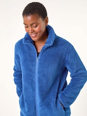 Roman Blue Soft Sherpa Fleece Jacket - Image 1 of 5