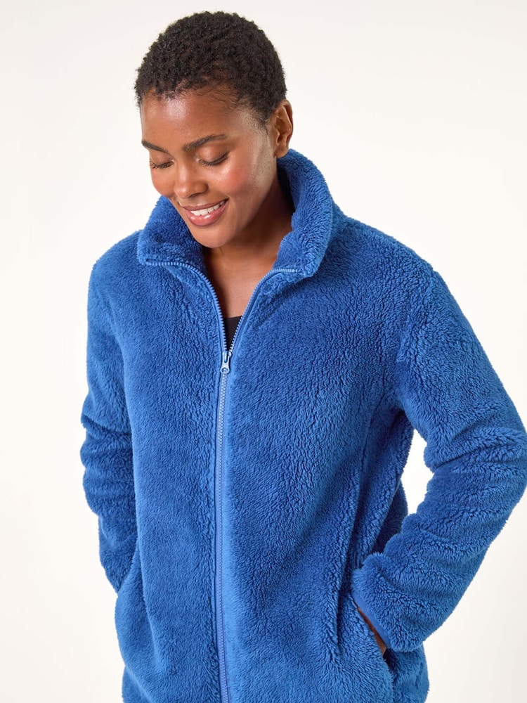 Roman Blue Soft Sherpa Fleece Jacket - Image 1 of 5