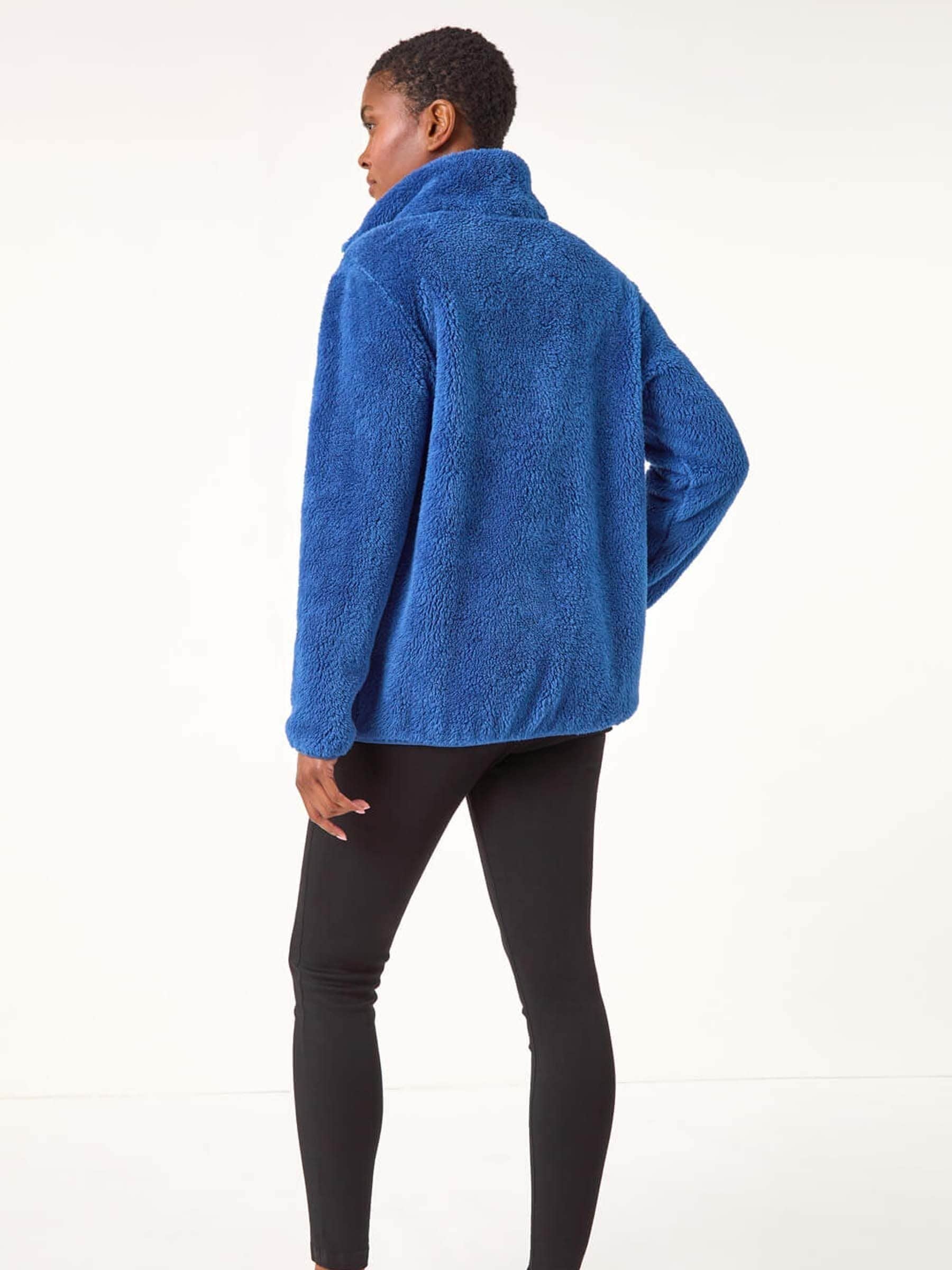 Buy Roman Blue Soft Sherpa Fleece Jacket from Next India