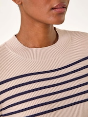Roman Natural Stripe Ribbed Crew Jumper - Image 5 of 5