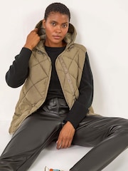Roman Green Hooded Quilt Gilet - Image 1 of 5