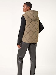 Roman Green Hooded Quilt Gilet - Image 3 of 5