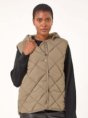 Roman Green Hooded Quilt Gilet - Image 4 of 5