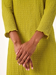 Roman Green Textured A-Line Stretch Midi Dress - Image 5 of 5