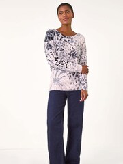 Roman Pink Fluffy Tropical Animal Print Knit Jumper - Image 4 of 5