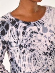 Roman Pink Fluffy Tropical Animal Print Knit Jumper - Image 5 of 5