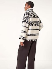 Roman Natural Printed Fleece Jacket - Image 3 of 5