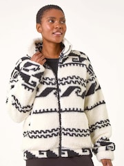 Roman Natural Printed Fleece Jacket - Image 4 of 5