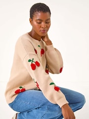 Roman Natural Cherry Patterned Jumper - Image 1 of 5
