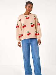 Roman Natural Cherry Patterned Jumper - Image 2 of 5