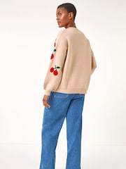Roman Natural Cherry Patterned Jumper - Image 3 of 5