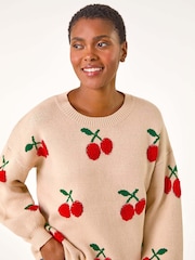 Roman Natural Cherry Patterned Jumper - Image 4 of 5
