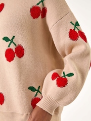 Roman Natural Cherry Patterned Jumper - Image 5 of 5
