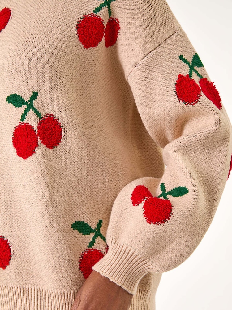Roman Natural Cherry Patterned Jumper - Image 5 of 5
