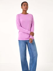 Roman Pink Plain Soft Crew Neck Jumper - Image 2 of 5