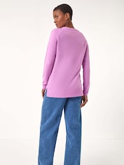 Roman Pink Plain Soft Crew Neck Jumper - Image 3 of 5