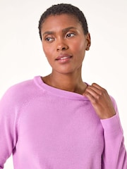 Roman Pink Plain Soft Crew Neck Jumper - Image 4 of 5