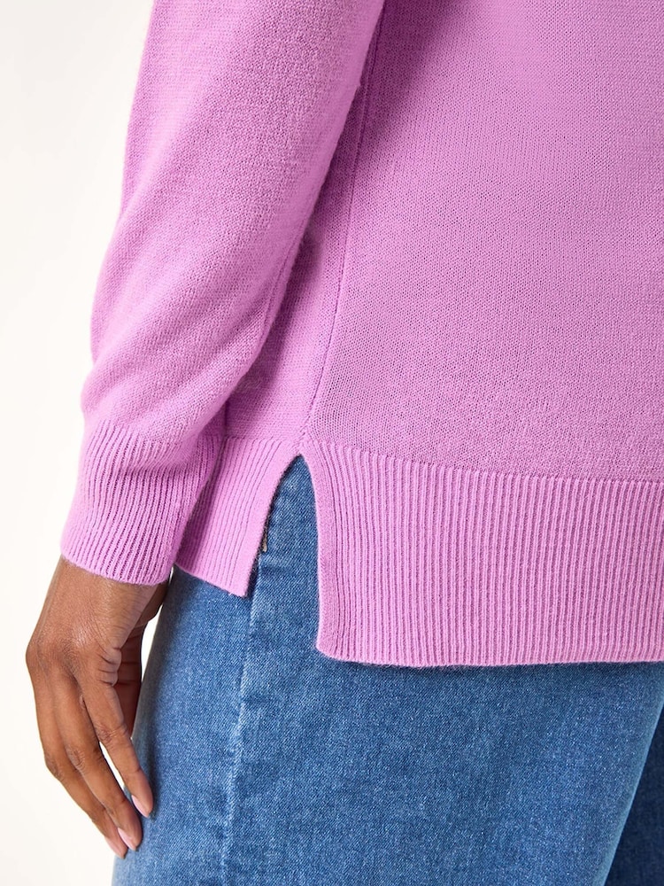 Roman Pink Plain Soft Crew Neck Jumper - Image 5 of 5