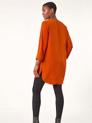 Roman Orange V-Neck Button Detail Top - Image 3 of 5