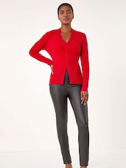 Roman Red Cable Split Knit Jumper - Image 2 of 5