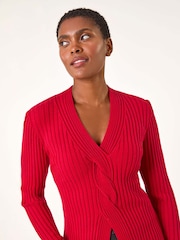 Roman Red Cable Split Knit Jumper - Image 4 of 5