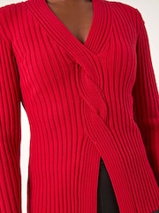 Roman Red Cable Split Knit Jumper - Image 5 of 5