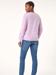 Roman Purple Pearl Sparkle Embellished Jumper - Image 3 of 5