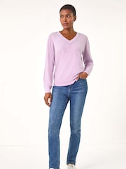 Roman Purple Pearl Sparkle Embellished Jumper - Image 4 of 5