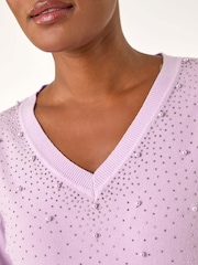 Roman Purple Pearl Sparkle Embellished Jumper - Image 5 of 5
