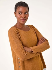 Roman Natural 2-in-1 Contrast Hem Detail Stretch Top - Image 3 of 5