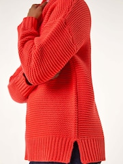 Roman Red Textured Cowl Neck Jumper - Image 5 of 6