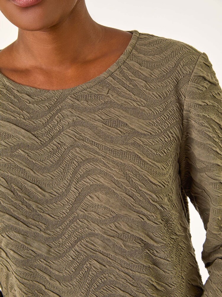 Roman Green Wave Textured Stretch A-Line Dress - Image 6 of 6 Roman Green Wave Textured Stretch A-Line Dress - Image 6 of 6