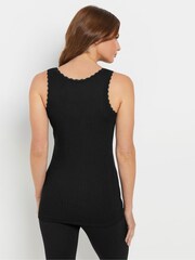 M&Co Black Pointelle Thermal Vest - Image 3 of 5