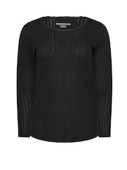 M&Co Black Pointelle Thermal Long Sleeve Top - Image 5 of 5