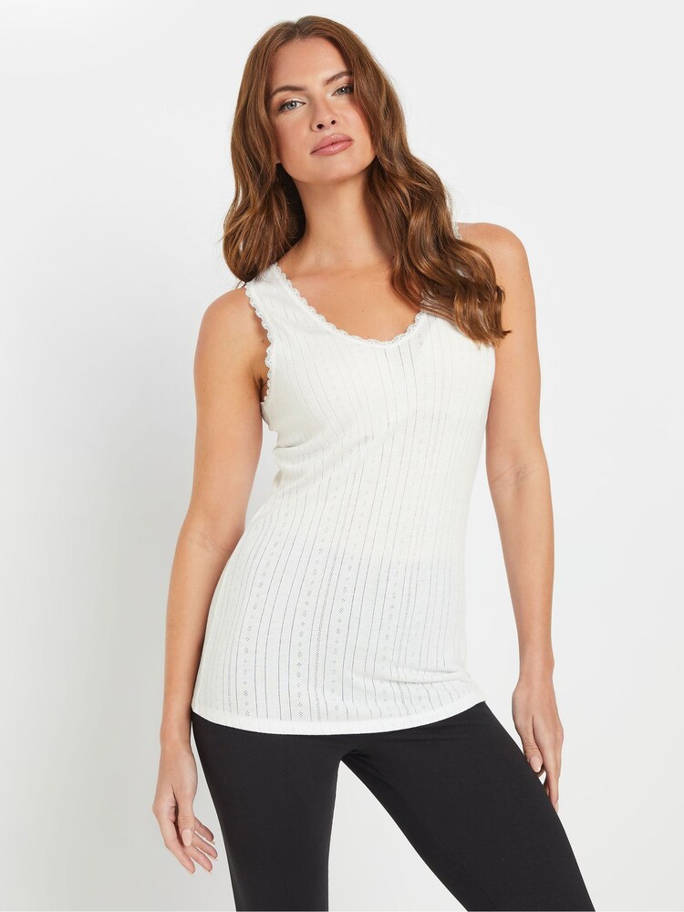 M&Co White Pointelle Thermal Vest - Image 5 of 5 M&Co White Pointelle Thermal Vest - Image 5 of 5