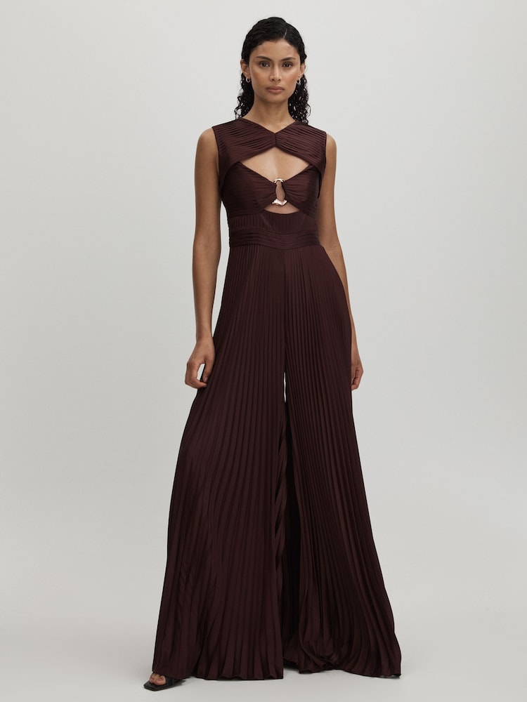 Amur Cut-Out Pleated Wide Leg Jumpsuit - Image 1 of 5