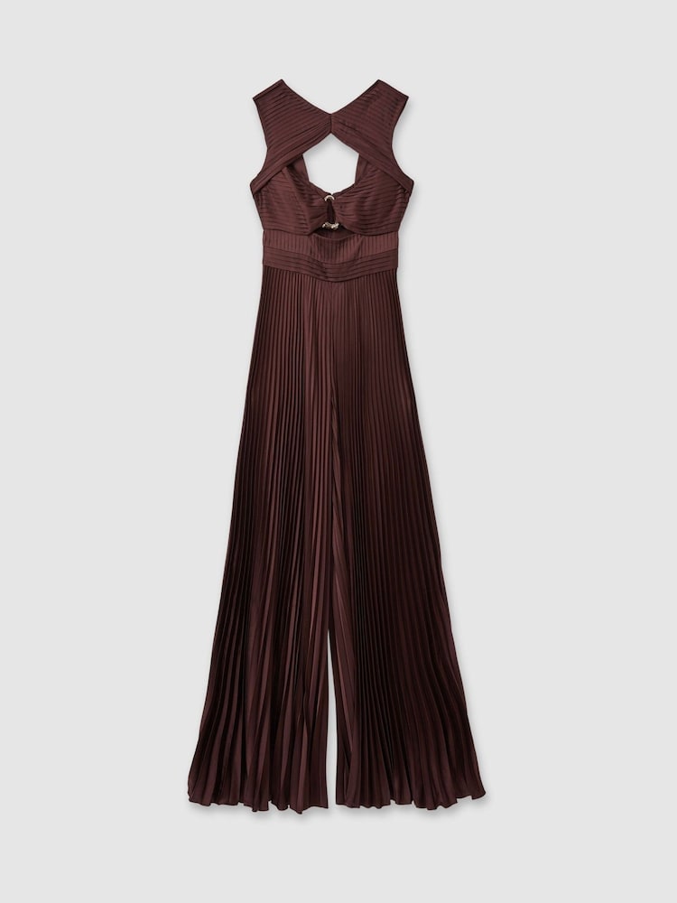 Amur Cut-Out Pleated Wide Leg Jumpsuit - Image 2 of 5
