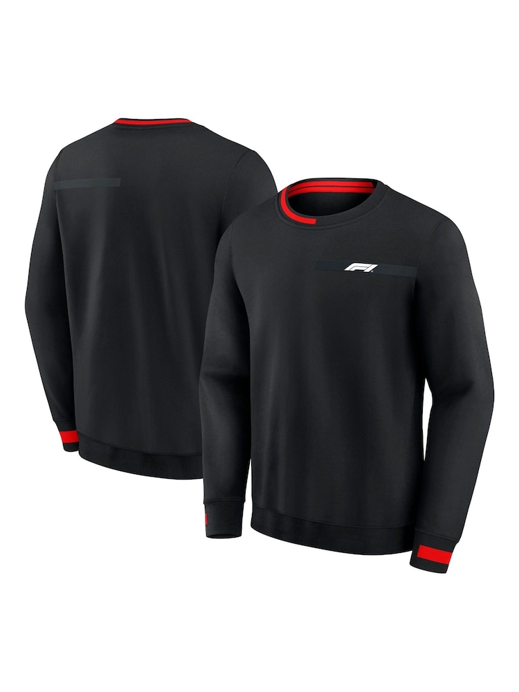 Fanatics 100% Cotton F1 Formula 1 Iconic Crew Black Sweatshirt - Image 1 of 3 Fanatics 100% Cotton F1 Formula 1 Iconic Crew Black Sweatshirt - Image 1 of 3