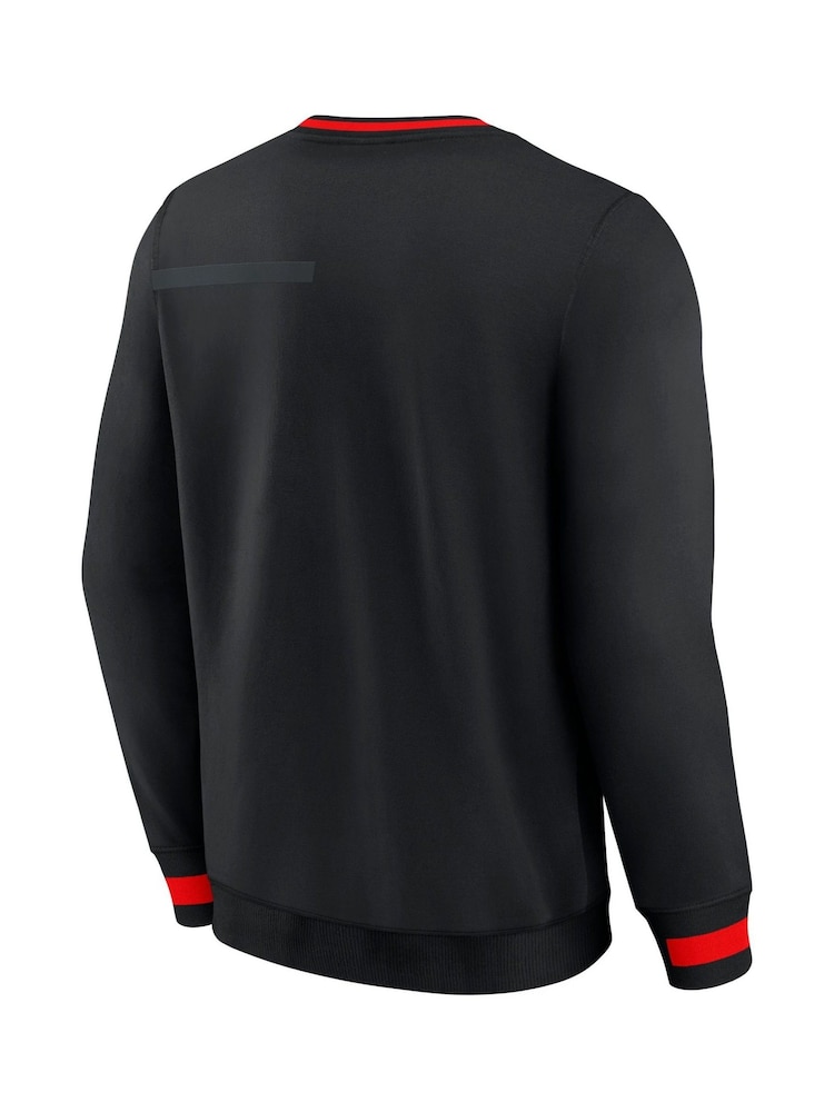 Fanatics 100% Cotton F1 Formula 1 Iconic Crew Black Sweatshirt - Image 2 of 3 Fanatics 100% Cotton F1 Formula 1 Iconic Crew Black Sweatshirt - Image 2 of 3