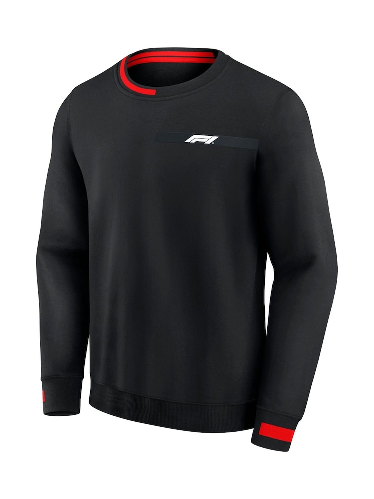 Fanatics 100% Cotton F1 Formula 1 Iconic Crew Black Sweatshirt - Image 3 of 3 Fanatics 100% Cotton F1 Formula 1 Iconic Crew Black Sweatshirt - Image 3 of 3