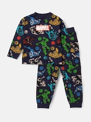 Angel & Rocket Blue Marvel 100% Cotton Jersey Pyjamas - Image 5 of 7