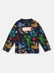 Angel & Rocket Blue Marvel 100% Cotton Jersey Pyjamas - Image 6 of 7