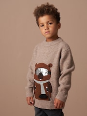 Angel & Rocket Brown Jules Borg Ski Beaver Knit Jumper - Image 3 of 7