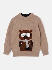 Angel & Rocket Brown Jules Borg Ski Beaver Knit Jumper - Image 4 of 7