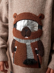 Angel & Rocket Brown Jules Borg Ski Beaver Knit Jumper - Image 7 of 7
