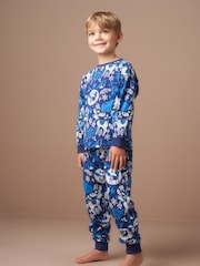 Angel & Rocket Blue Andreas Winter Print Pyjamas - Image 1 of 6