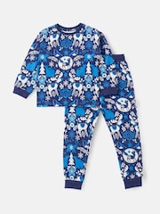 Angel & Rocket Blue Andreas Winter Print Pyjamas - Image 2 of 6