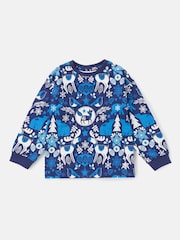 Angel & Rocket Blue Andreas Winter Print Pyjamas - Image 3 of 6